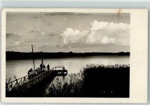 15526 O1241 Bad Saarow Gebrauchsspuren Scharmützelsee Segelboot Foto AK