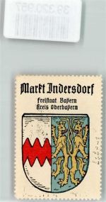85229 W8062 Markt Indersdorf Vignette Wappen Kaffee Hag ca. 1920-1940 Löwen