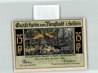 23730 W2430 Neustadt in Holstein - Notgeld Gutschein v Neustadt in Holstein Kremper Straße und Tor 75 Pfennig Nr. 06148
