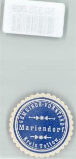 10115 W1000 Mariendorf Siegelmarke Gemeinde-Vorstand Mariendorf Kreis Teltow