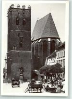 Neumarkt Nowy Targ - Torturm und Pfarrkirche Oldtimer Marktszene
