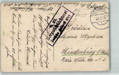 S. B. Korpsschlächterei Deutsche Feldpost 1019 Pfingsten Feldpoststempel WK I