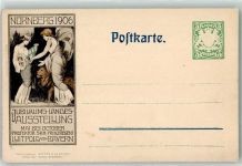 W8500 Nürnberg Jubiläum Landes Ausstellung 1906 Löwe Privatganzsache