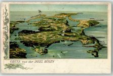 Rügen 1901 Gebrauchsspuren Vogelschau Insel Rügen
