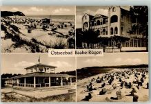 18586 O2356 Baabe , Ostseebad - Seebäderarchitektur Strandleben