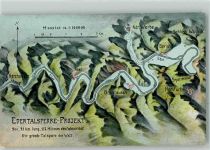 34513 W3544 Waldeck , Hess 1910 - Edertalsperre-Projekt Karte Ederverlauf