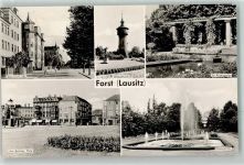 03149 O7570 Forst Lausitz - Berliner Platz Bahnhofstraße Rosengarten Wasserspiele Wasserturm