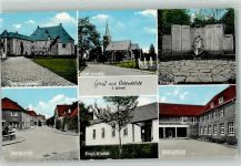 59320 W4722 Ostenfelde b Oelde - Schloss Kath. Kirche Ehrenmal Ev. Kirche Volksschule