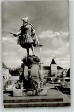 47441 W4130 Moers Foto AK Denkmal des großen Kurfürsten am Neumarkt VW Käfer