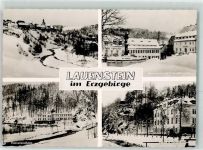 01778 O8246 Lauenstein , Sachs - Winter Feierabendheim Schule Aussichtsturm Marktplatz