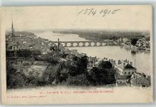 49400 Saumur - Vue prise du Chateau Brücke Kirche Fabrik