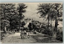 64000 Pau Künstlerkarte Chateau Mann Frau Kind Kirche Brücke Schloss