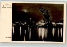 28870 W2802 Kiel b Bremen - Schwerlastkran bei Nacht Germaniawerft