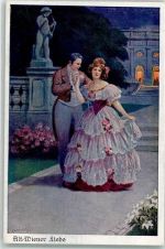 1140 Wien 14. Bezirk, Penzing Künstlerkarte Alt-Wiener Liebe Liebespaar