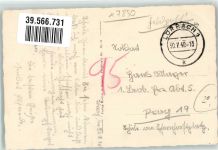 79539 W7850 Stetten 1940 Gebrauchsspuren mit Kirche St. Fridolin Feldpost