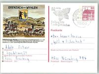 79639 W7889 Grenzach 1986 Gebrauchsspuren Ganzsache