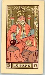 sign Wirth, Oswald Tarotkarte Le Pape 5 Der Papst mit Tiara und Hirtenstab Spielkarte Kartenspiel KEINE AK