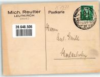 88299 W7970 Leutkirch im Allgäu 1929 KEINE AK Mih. Reutter Geschäftskorrespondenz