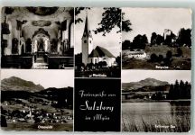 87477 W8961 Sulzberg , Allgäu - Pfarrkirche Burgruine See