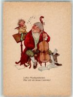 Musikgeisterlein Mann Querflöte Cello Blasinstrument Künstlerkarte
