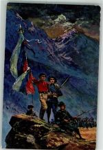 Patriotik WK I Fahnenträger Militär Tschechien 1919 Künstlerkarte