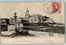 Fuenterrabia Hondarribia 1904 - Denkmal Kreuz Kirche Briefmarke Bildseite