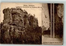 01855 O8361 Hinterhermsdorf Foto AK Sächsische Schweiz Hinteres Raubschloss