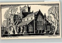 Carlisle Künstlerkarte sign. Buckley Cartmel Priory Kirche