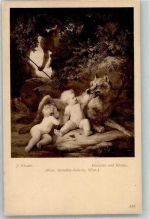 Gemälde von Binder J. : Rommulus und Remus Wolf Mythologie