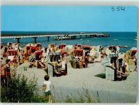 23747 W2435 Dahme , Holst Foto AK Schwimmbad Strand Seebrücke