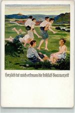 sign. Amtsberg Kinder Spruch Naturfreunde Künstlerkarte