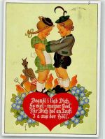 WK II Kinder Tracht Spruch Verlag Lengauer Nr.3033 Teufel Künstlerkarte