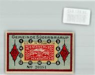 24392 W2347 Süderbrarup 1921 Notgeldschein 25 Pfennig Der dänische König wird von einem deutschen Drachen verschlungen