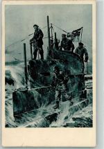 Auf dem Kommandoturm eines U-Botes U-Boot-Tag Stöwer, W. 1917 Künstlerkarte