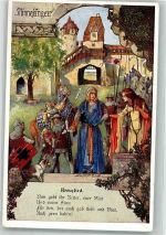 Hartmann von Aue Kreuzlied sign. Welzl A. Verein für das Deutschtum im Ausland Nr.218 Minnesänger Künstlerkarte