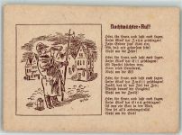 Horn Gedicht sign. Wobst Nachtwächter Künstlerkarte