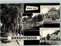 16547 O1403 Birkenwerder Foto AK Schwimmbad Hauptstrasse Clara-Zetkin- Straße Auto