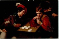 sign. Caravaggio Michelangelo da Der Falschspieler Stengel u. Co. 29723 Kartenspiel Künstlerkarte
