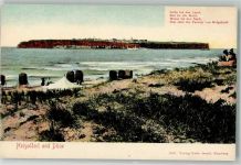 27498 W2192 Helgoland - Unter- und Oberland vom Strand der Düne Badekarren