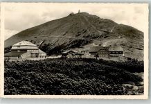 Schneekoppe 1939 Foto AK Hotel Riesengebirge Schlesierhaus Riesenbaude