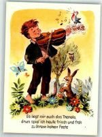 Aktion für das Weisstannental Kind Hase Geiger Künstlerkarte