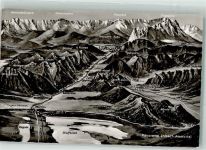 82438 W8116 Eschenlohe , Loisach Foto AK Panoramakarte Loisach-Ammertal