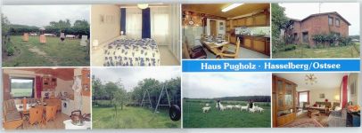 24376 W2340 Hasselberg , Ostsee - Haus Pugholz, Klapp-Karte