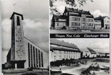 29303 W3103 Bergen , Kr Celle - Schule, Kirche