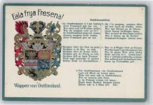 26721 W2970 Emden , Ostfriesland - Wappen Ostfriesland, Liedtext Ostfriesenlied
