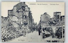 02200 Soissons - Rue du Commerce, Trümmer, zerstörte Häuser
