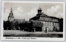 19258 O2830 Boizenburg Foto AK Rathaus Litfaßsäule