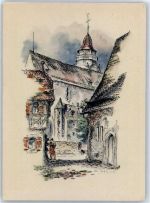 71229 W7250 Leonberg , Württ Künstlerkarte Kirche
