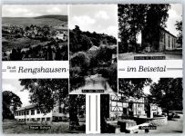 34593 W3589 Rengshausen , Hess - Kirche Kriegerdenkmal Schule Dorfplatz