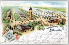 14727 O1831 Döberitz 1899 Lithographie / Künstlerkarte Truppenübungs-Platz Offizier-Casino